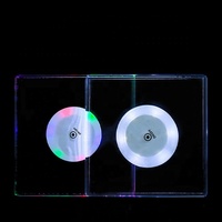 Sous-verres ronds classiques en plastique LED ultra-minces, napperons fantaisie pour tasses, lumières RGB, tapis de table écologiques, piles incluses