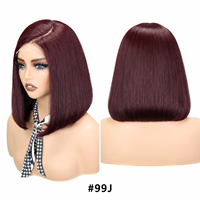 Pelucas Bob Lisas sin Pegamento SDD para Mujeres Negras, Frontal de Encaje 5x5, Bob Corto de 10 Pulgadas, Cabello Humano Vietnamita
