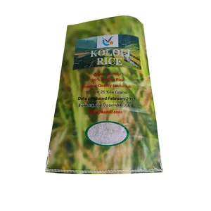 5kg pirinç ambalaj Pp dokuma kumaş kumaş çanta 11 £ pirinç güçlendirmek Pp Weaver kumaş Film Cmyko ambalaj xo so baskı çanta