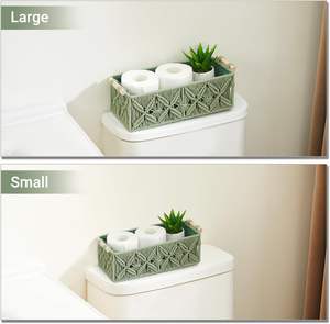 Cestas de Almacenamiento de Macramé Nonam, Cajas de Almacenamiento Tejidas para la Organización del Hogar, Estante para Tanque de Inodoro, Organizador de Gabinete, Juego de 2 Cestas - Product Image 2