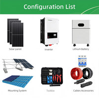Sistema Solar Híbrido Fuera de Red de 5-12kW con Inversor Growatt + Batería + Accesorios Completos en un Solo Kit, Una Compra, Un Envío