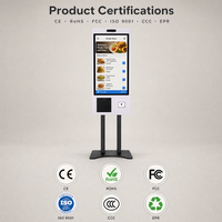 Intelligenter Hotel-Selbstbedienungs-Kiosk 21,5 Zoll Touchscreen SDK Barcode-Leser Zimmerkarten-Ausgabeautomat Reisepass-Scanner-Terminal