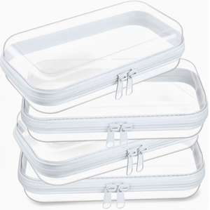 Étui rigide transparent moderne en plastique avec fermeture éclair, étanche, pour crayons, pochette de voyage, organiseur, trousse de maquillage - Product Image 2