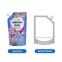 Pochette souple personnalisée avec bec verseur et bouchon à vis, 500g, pour lessive liquide, recharge de savon, sac refermable anti-fuite