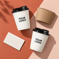 Gobelets en papier personnalisés, gobelets en papier kraft, gobelets à café en papier avec couvercles pour les cafés, les salons de thé et les plats à emporter