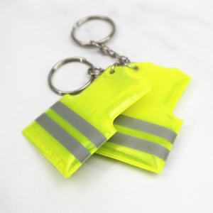 Customized PVC Reflective Material Keychain Led <b>Reflector</b> with <b>Light</b> in Vest Shape - Product Image 2