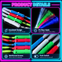 Bâtons lumineux LED en fibre optique en gros, baguettes lumineuses colorées, accessoires de cheering, fournitures de fête pour concerts, mariages, festivals