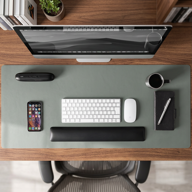 Desk Pad Set with Keyboard Mouse Mat and Phone Holder for Office Workspace Organization