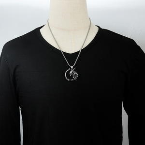 Colgante de Dinosaurio Bestia Mítica de Acero Inoxidable, Collar con Forma de Animal, Regalo para Hombres y Mujeres, Estilo Punk Retro - Product Image 4