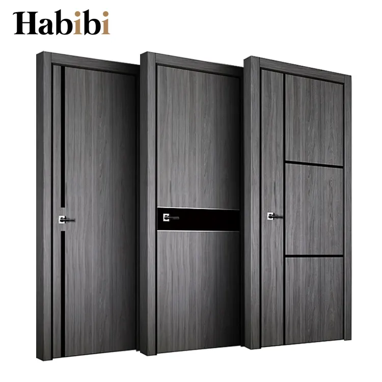 Foshan-Puerta de plástico y madera de Color negro para Interior de baño, precio de fábrica, Wpc