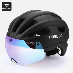 TOSUOD双运动头盔，用于道路越野车骑行新型户外安全设备变色磁性护目镜十字图案 - Product Image 1