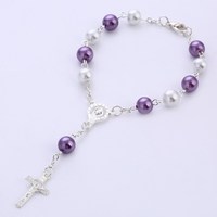 Mini Bracelet de baptême, 1 pièce, en argent, chapelet de baptême catholique