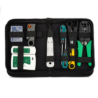 Kit de herramientas de reparación de red de enchufe modular múltiple, alicates de crimpado RJ45, Cable Lan Tester, cortador, pelador, herramientas de prueba para FTTH