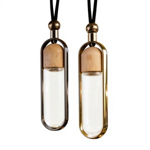 Diffuseur de parfum suspendu pour voiture, flacon en verre transparent vide de 10 ml, avec cadre métallique - Product Image 1
