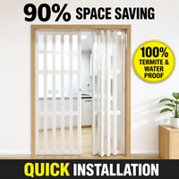 Porte pliante en PVC à installation en 10 minutes, Philippines, économie d'espace, cloison accordéon, étanche, résistante aux termites, porte intérieure moderne