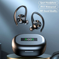 Earphone kait telinga IPX5 tahan air pada telinga Headset gigi biru ketepatan suara Stereo earbud headphone elektronik