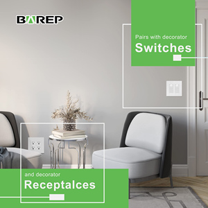 Barep Plaque de protection murale 2 modules, design esthétique, sans vis, pour prises de courant et <span class=keywords><strong>interrupteurs</strong></span>, avec protection enfant en PC - Product Image 3