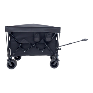 Chariot de plage utilitaire pliable pliable robuste de grande capacité 3,2 pouces de meubles d'extérieur latéraux à roues larges rotatives - Product Image 6