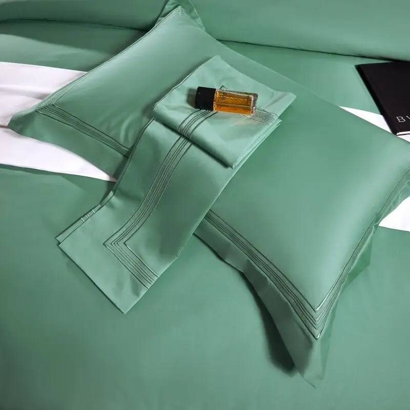 Venta al por mayor 250TC 300TC Premium Sateen Weave satén 3cm raya 100% tela de algodón egipcio para ropa de cama de hotel