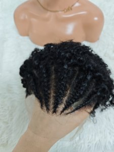 Letsfly Promotion 23$ <b>Braid</b> Curly <b>Wig</b> 13x4 Lace Frontal Black 10inch Short Brazilian Hair 100% Human Hair <b>Wig</b> Wholesale 140gram - Product Image 3