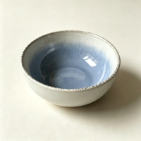 Vaisselle en céramique EKA peinte à la main, dégradé bleu de luxe, assiettes et bols en poterie à glaçure réactive pour la décoration haut de gamme de la maison et des mariages