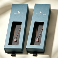 Boîte à bijoux coulissante personnalisée avec logo, boîte à bagues avec fenêtre en PET, emballage en carton pour colliers et faux cils