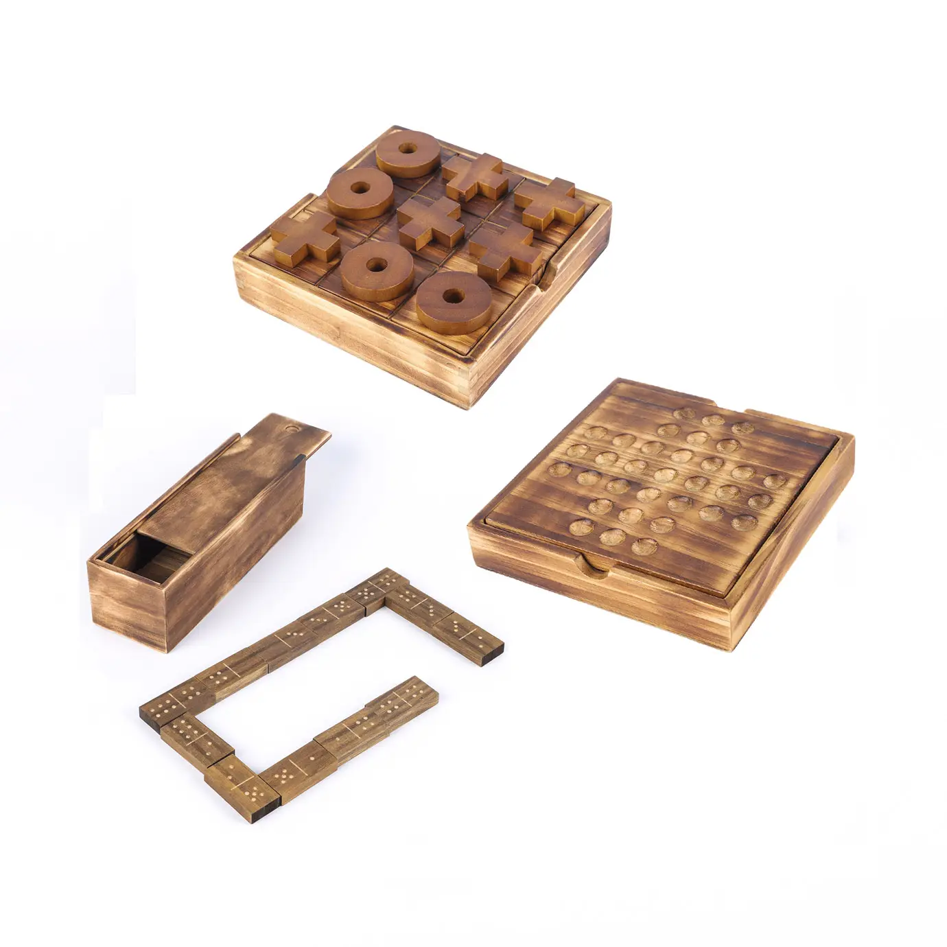 Mini Wooden Dominoes Set Classic Double Six Domino Game in a Wooden Case Educational Board Games