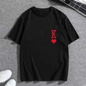 Conjunto de camisetas a juego King & Queen para hombre, lindas camisas de pareja con detalle de corazón para regalo de aniversario de San Valentín - Product Image 2