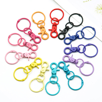 Anneau en métal coloré fermoir homard crochets chaîne porte-clés porte-clés peints durables pour bricolage artisanat et porte-clés coloré