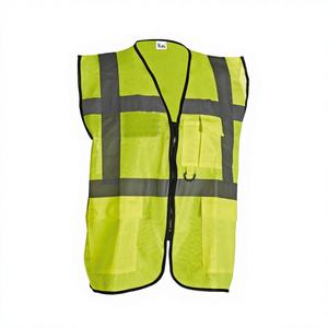 سترة السلامة مرحبا فيس البوليستر سترة السلامة شبكة مقاومة للماء الفلورسنت عاكس إغلاق سحاب شعار قابل للتخصيص - Product Image 4