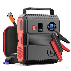 Portable 12V 24000Mah 6 In 1 Car Battery Jump Starter Power Bank With Lcd Display Car Jump Starter With Air Compressor