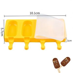 New Oval <b>Silicone</b> Rubber Eco-Friendly Ice Cream Mold with Lid Easy to Release Cheese Popsicle DIY Home Use - Product Image 5