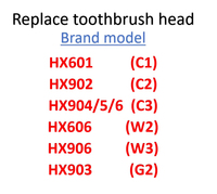 Cabezales de Repuesto para Cepillo de Dientes Eléctrico de Uso Doméstico G3, Paquete de 4 Piezas, Modelos W3/C3/G3/W1/W2/C1/C2/G2