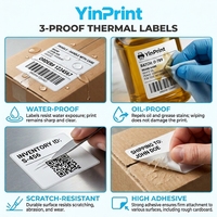 Etiquetas en Rollo de Papel Brillante para Impresión de Inyección de Tinta, Etiquetas Adhesivas para Códigos de Barras, Promoción de Supermercados y Tiendas de Comestibles, Personalizables