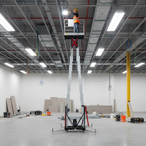 Portable Vertical Hydraulic <b>Ladder</b> Aluminum 4-16m Single Double Mast Man Lift <b>Small</b> - Product Image 2