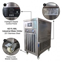 Refroidisseur d'eau industriel robuste pour pétrin, en acier inoxydable 201/304, équipement de refroidissement d'eau automatique pour boulangerie