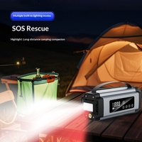 Démarreur d'urgence 600A tout-en-un pour voiture avec gonfleur, batterie externe, manomètre de pression des pneus, éclairage et portabilité