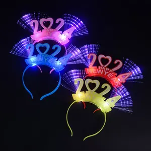 2024 Luminous Hair Bands Children's Headwear Happy New Year LED Glow Headband New Year'S Eve Decoration