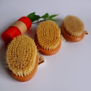 Legno di faggio Vegan Remove Dead Skin Plastic Free Dry Shower spazzola per <span class=keywords><strong>Cellulite</strong></span> setole naturali set di pennelli esfolianti - Product Image 2