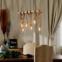 Suspension en corde de chanvre de style industriel américain rétro loft, simple, créative et originale pour restaurant, bar, hôtels - Taille moyenne