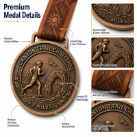 Medaglia Personalizzata per Maratona 5K 10K, Premio Sportivo per Corsa, Design 3D in Lega di Zinco Pressofuso, Basso MOQ con Nastro 2026