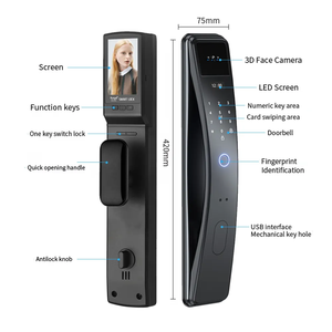 <span class=keywords><strong>Enrique</strong></span> Tuya 3D Face Real Time Video Intercom Electronic Digital Password Tarjeta de huellas dactilares Llave Cerradura de puerta de ACERO INTELIGENTE - Product Image 5