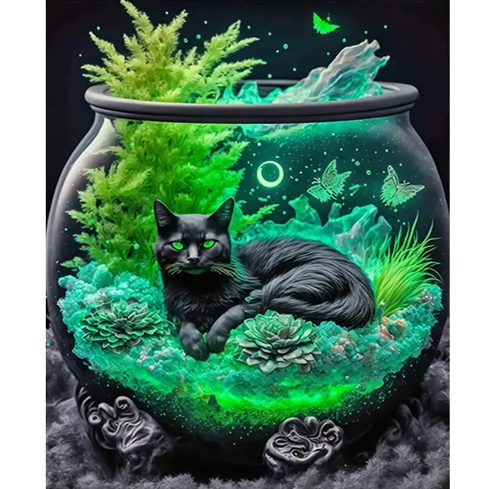 Diy Gemälde nach Zahlen für Erwachsene Kits Acryl Bild nach Zahlen Katze Tier Cup Landschaft für Home Decoration 40x50cm