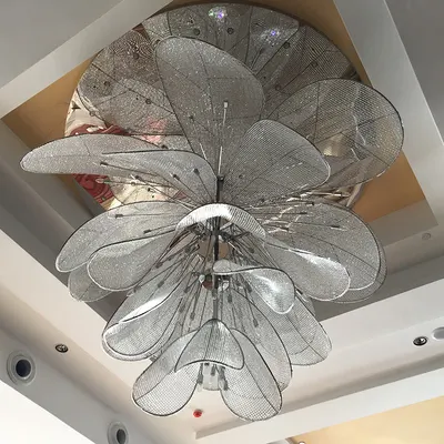 Custom made modern luxury creative leaves chandelier design art hall decorative lamps ceiling pendant light