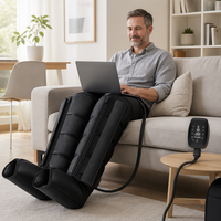 Botas de Compresión de Aire Inalámbricas de 6 Cámaras, Masajeador de Piernas Recargable, Sistema Profesional de Terapia de Drenaje Linfático Neumático
