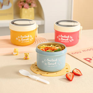 304 Stainless Steel Salad <b>Bowl</b> With Lid 1L Portable Multi Function Food Container For Baby Meal And Lunch On The Go - Product Image 4