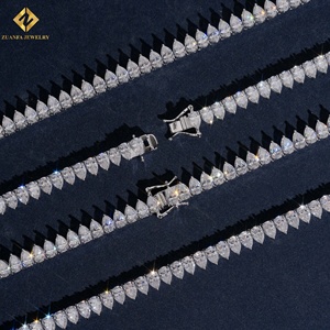 GRA Certified Party <b>Necklace</b> Pear Cut Moissanite <b>Statement</b> <b>Necklace</b> 925 Silver Rhodium Plated Luxury Women's Wedding Jewelry - Product Image 4