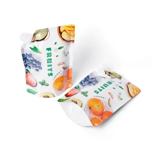 Zhongbao Chine usine personnalisé bonne qualité liquide jus boisson en nylon Stand up bec pochettes sac de jus 10oz