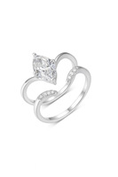 Bague ouverte ajustable personnalisée en argent sterling 925 plaqué or 18 carats avec moissanite taille marquise 3 carats VVS1 certifiée GRA