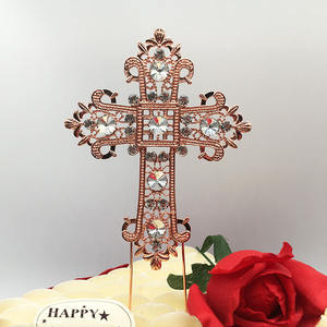 Wholesale Cross Rhinestone Crystal Cake Topper for Baby <strong>Boy</strong> Girl <strong>Christening</strong> Baptism Communion Party Cake <strong>Decoration</strong> - Product Image 4